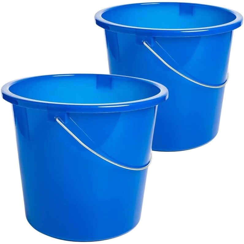 2er Set Putzeimer 5 Liter Wassereimer mit Metallgriff