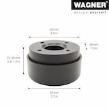 thumbnail of WAGNER Möbelgleiter LOUNGE - Durchmesser Ø 50/55 x 23-35 mm, Verstellfuß, Anschraubplatte, Kunststoff schwarz - 01004901