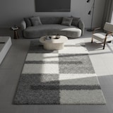 thumbnail of Teppich Schlafzimmer Hochflor Karo Samtweich Waschbar Strapazierfähig Wohnzimmer Hellgrau 120x170 cm – WATZMANN von Kadima Design