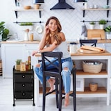 thumbnail of Relaxdays Badrollwagen, 3 Schubladen, Metall & Kunststoff, Rollcontainer Bad, Kosmetik, HxBxT: 60 x 33 x 39 cm, weiß