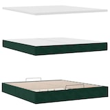 thumbnail of vidaXL Ottoman-Bett mit Matratze Dunkelgrün 200x200 cm Samt
