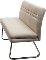 thumbnail of Sitzbank | HxBxT 90x160x58cm | Sitzhöhe 49cm | Rückenlehne Stoff/Textil Edelstahl gebürstet | Creme-Beige 160cm | Esszimmerbank Bank Polsterbank
