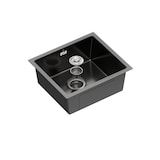 thumbnail of Gasfrit - Keukenspoelbak met sifon voor opbouwmontage van roestvrij staal in zwarte kleur, 1 spoelbak, 470 x 410 mm