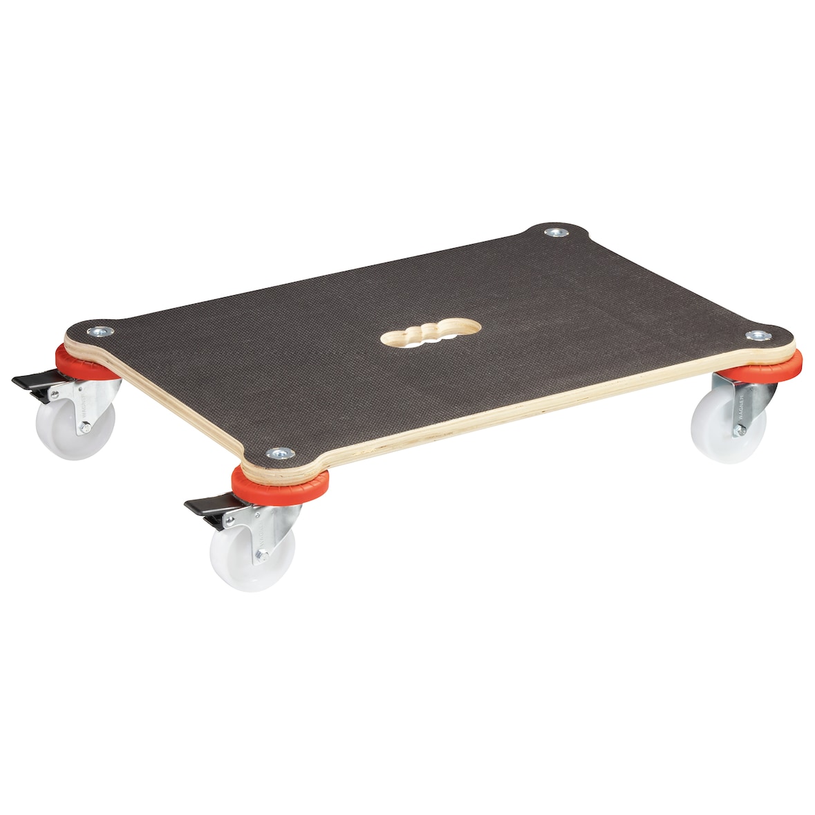WAGNER Transporthilfe MAXIGRIP PROTECTION - 60 x 40 x 12,5 cm, Kantenschutz, Rollen Ø 75 mm, Tragkraft 200 kg - 20137001