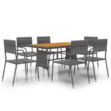 thumbnail of vidaXL 7-tlg. Garten-Essgruppe Poly Rattan Grau