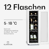 thumbnail of Klarstein Shiraz 12 Slim Uno Weinkühlschrank 32l/12Fl.Touch 85 W 5-18 °C LED Weißes Glas