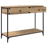 thumbnail of Table console avec tiroir Chêne artisanal 100 x 34,5 x 75 cm Modèle Nuit