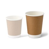 thumbnail of Coffee to go Becher aus Pappe (beschichtet) doppelwandig, 300 ml / 12 oz, Ø 90 mm, braun, innen weiß, 50 Stück