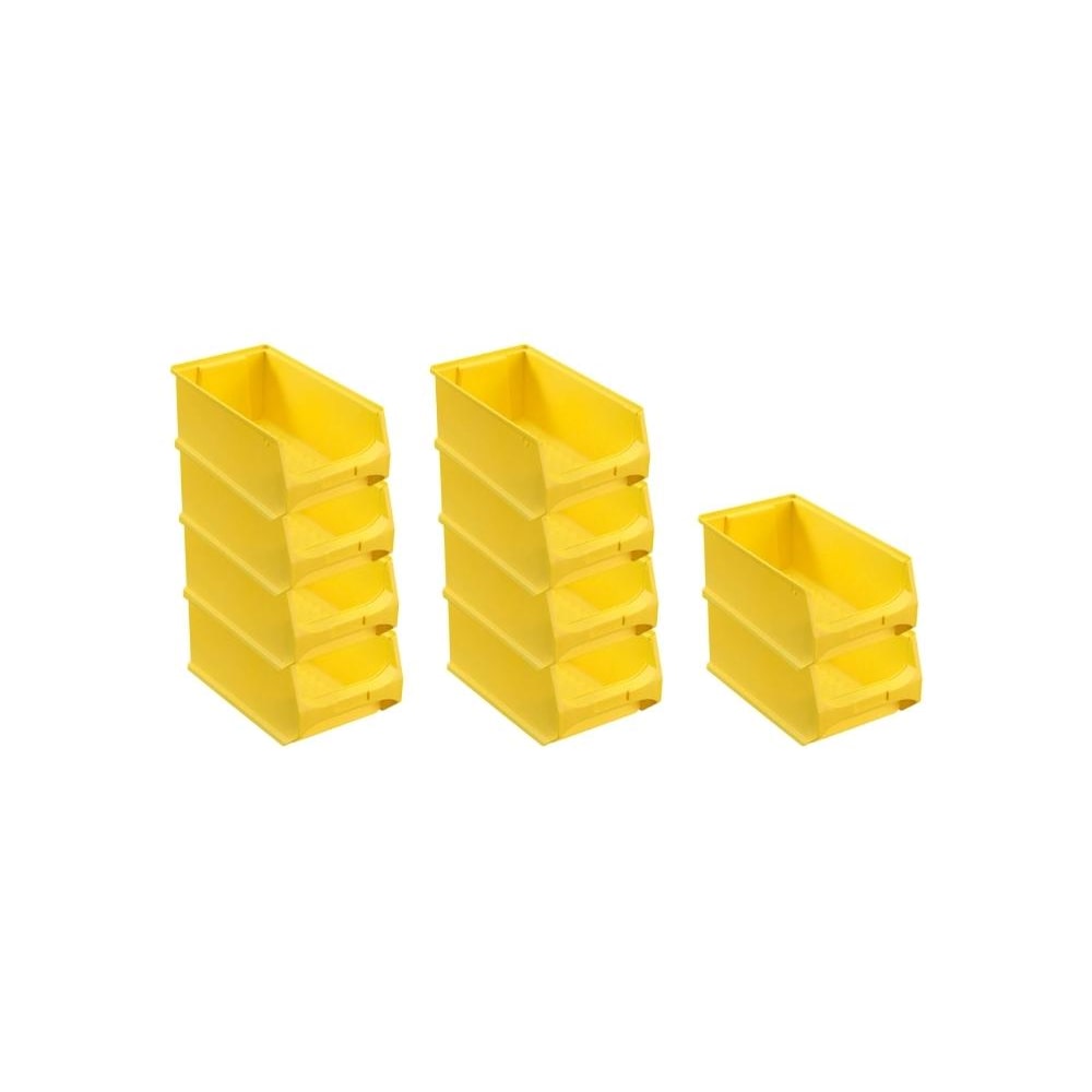 PROREGAL 10x Gelbe Sichtlagerbox 4.0 | HxBxT 15x20x35cm | 7,2 Liter | Sichtlagerbehälter, Sichtlagerkasten, Sichtlagerkastensortiment