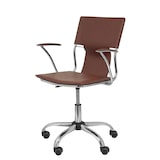 thumbnail of Bogarra Silla  con brazos fijos, y giratoria 360º similpiel color marrón envejecido.