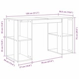 thumbnail of vidaXL Schreibtisch Graues Sonoma 130 x 50,5 x 75 cm Holzwerkstoff