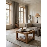 thumbnail of Couchtisch `Nako` Massivholz: Landhausstil, Ablagefach, robust, pflegeleicht. Beige, 60x60x45 cm | Kadima Design