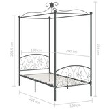 thumbnail of vidaXL Himmelbett-Gestell Grau Metall 100 x 200 cm