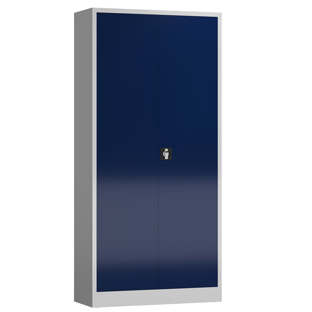 ClassiX Flügeltürenschrank, 1945 x 920 x 420 mm, lichtgrau/enzianblau