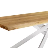 thumbnail of GREGO Tavolo Da Pranzo Moderno Piano In Rovere Gambe Incrociate Piano In Legno Design Contemporaneo, Cm 100x250x75 H colore Marrone