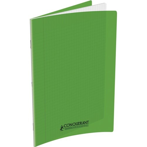 Lot de 5 Cahier Classique PP piqué 24x32, 140p./70 feuilles 90g/m², Séyès, coloris vert