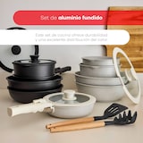 thumbnail of BERGNER - 10-teiliges Kochgeschirr-Set aus Aluminiumguss mit Antihaftbeschichtung, mit abnehmbarem Griff und 3 runden Backformen (Ø12/Ø18/Ø22cm)