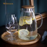 thumbnail of Wilmax Borosilikat Glas Krug mit Bambusdeckel, 1900ml