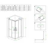 thumbnail of Belvit Duschkabine Eckdusche mit Schiebetüren und Duschwanne 100x100x200cm