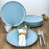 thumbnail of Ritzenhoff 6x Jasper Speiseteller Ø25,2cm Graublau Steingut 6 Pers. Essteller