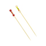 thumbnail of MONOUSO - Pick Bambú Decorado Amarelo e Vermelho 12cm (100 Uds)