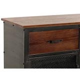 thumbnail of Cassettiera credenza HWC-N28, con ruote 2 cassetti, 3D industriale retrò metallo legno 90x100x40cm ~ nero, marrone