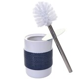 thumbnail of 5-teiliges Badset HWC-C73, WC-Garnitur Badezimmerset Badaccessoires, Keramik ~ blau/weiß