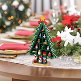 thumbnail of WellHome - Weihnachtsbaumfigur aus MDF mit grüner Dekoration, Höhe 29 cm.