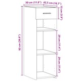 thumbnail of Helloshop26 - Buffet Sideboard Kommode Schrank Aufbewahrungseinheit Organizer Küche Wohnzimmer Lounge 30 x 42,5 x 93 cm 02_0030225