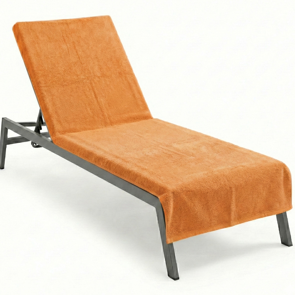 NYVI Frottee Schonbezug für Gartenliege NYVISpa 75x200 cm Orange - Hygiene Liegestuhlauflage für Sonnenliegen