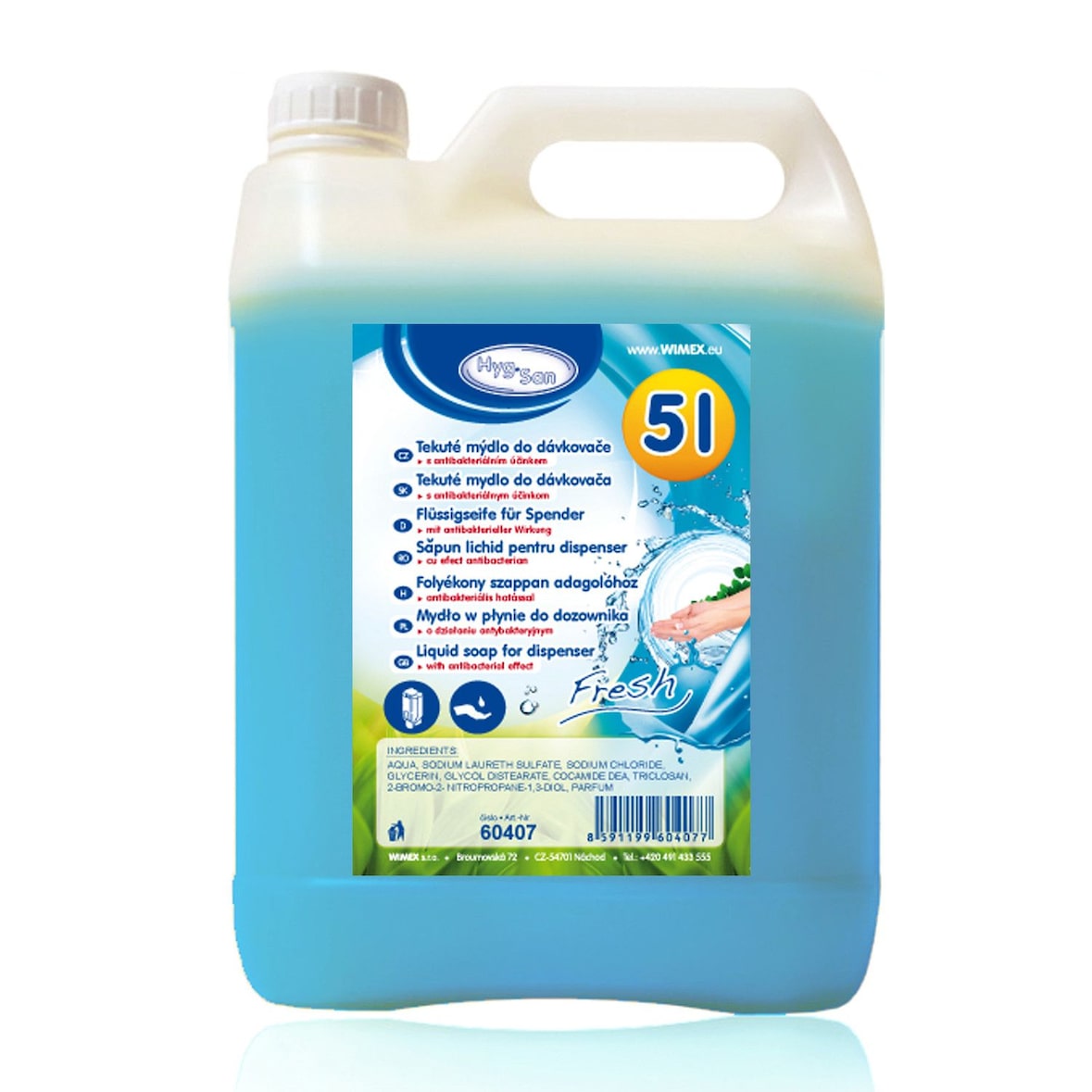 1x HYGSOFT Flüssigseife für Spender mit antibakterieller Wirkung 5 Liter