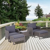 thumbnail of Outsunny Set Mobili da Giardino 2 Poltrone 2 Poggiapiedi 1 Tavolino in Vetro
