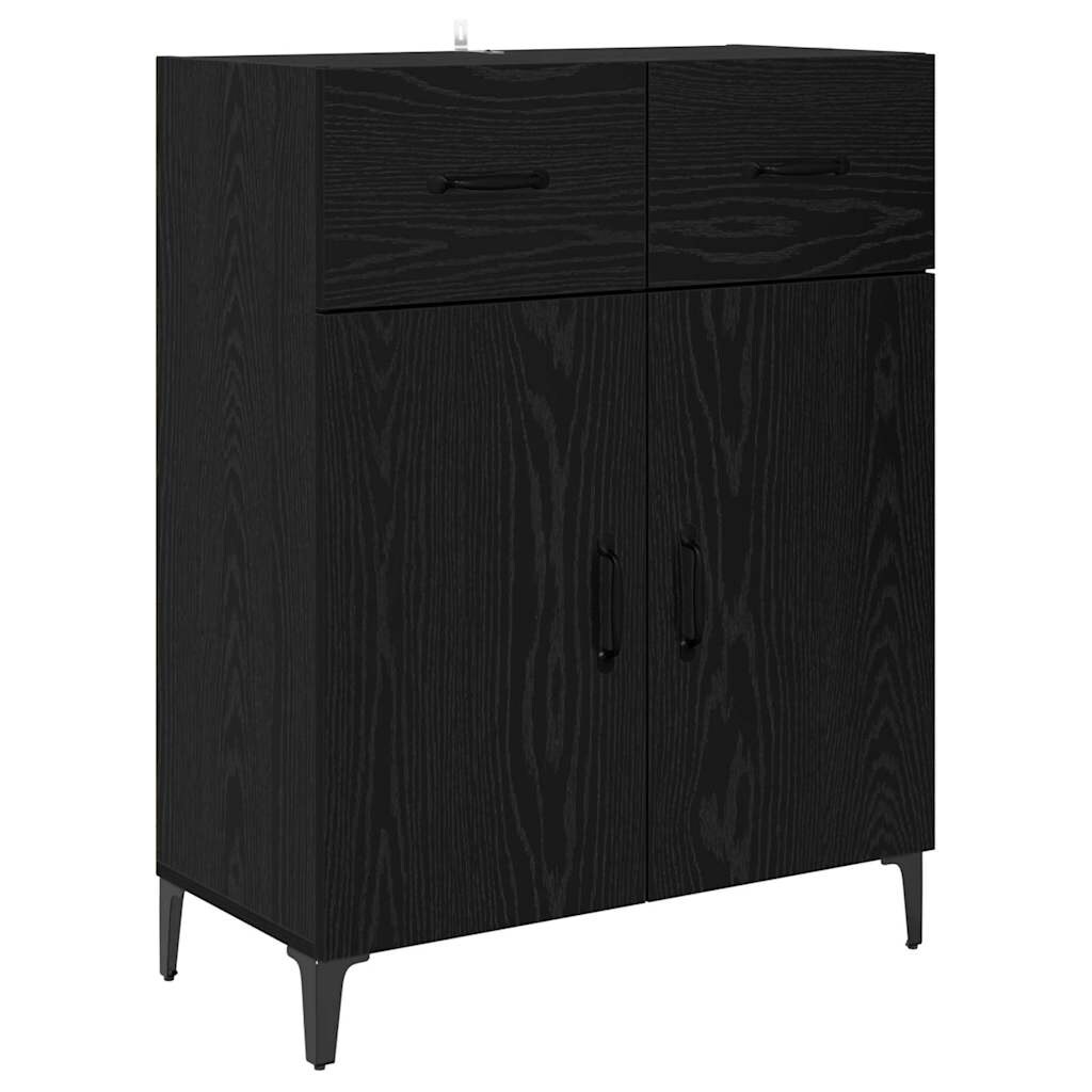 vidaXL Sideboard Schwarz Eichen-Optik 34 x 69.5 x 90 cm Holzwerkstoff