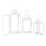 thumbnail of 3er Gartenlaternen Laternen Metall Windlicht Weiß H24/33/41cm