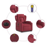 thumbnail of vidaXL Elektrischer Massagesessel mit Aufstehhilfe Weinrot Stoff