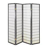 thumbnail of Vacchetti Paravento carta di riso 4 ante nero cm45h180