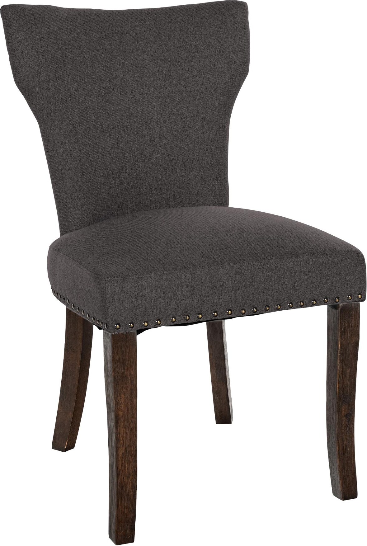 CHEFGASTRO Esszimmerstuhl LOUISVILLE Stoff antik-dunkel HxBxT 90x52x59cm Stoff Dunkelgrau Küchenstuhl