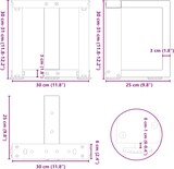 thumbnail of Helloshop26 - Set mit 2 verstellbaren T-förmigen Couchtischbeinen für moderne Tische 30 x 25 x 30 cm aus weißem Stahl 02_0057271