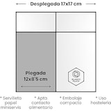 thumbnail of Servilletas miniservis 17x17 Papel reciclado 12.000 unidades 100% celulosa Blanca Gofrado contínuo Ideales para bares y pubs