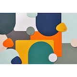 thumbnail of Set de table rectangulaire réversible - 6 pièces - Cuir recyclé jaune moutarde et vert sapin