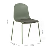 thumbnail of Set de 2 chaises en polypropylène avec coussin en tissu, design moderne, pieds en métal pour cuisine, salle à manger, bars et restaurants ROSY – Vert