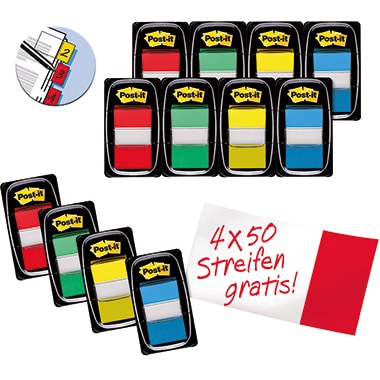 Post-it Haftstreifen Index 680-P12 Promotion farbig 12 St./Pack.
