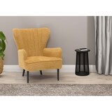thumbnail of Lounge-Sessel HWC-K37, Cocktail-/Ohrensessel Polsterstuhl Retro Vintage Stoff Chenille (500g/m²) Öko-Tex ~ gelb