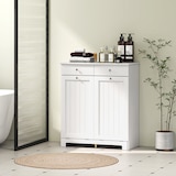 thumbnail of HOMCOM Mobile Bagno con 2 Ceste Portabiancheria e 2 Cassetti Bianco
