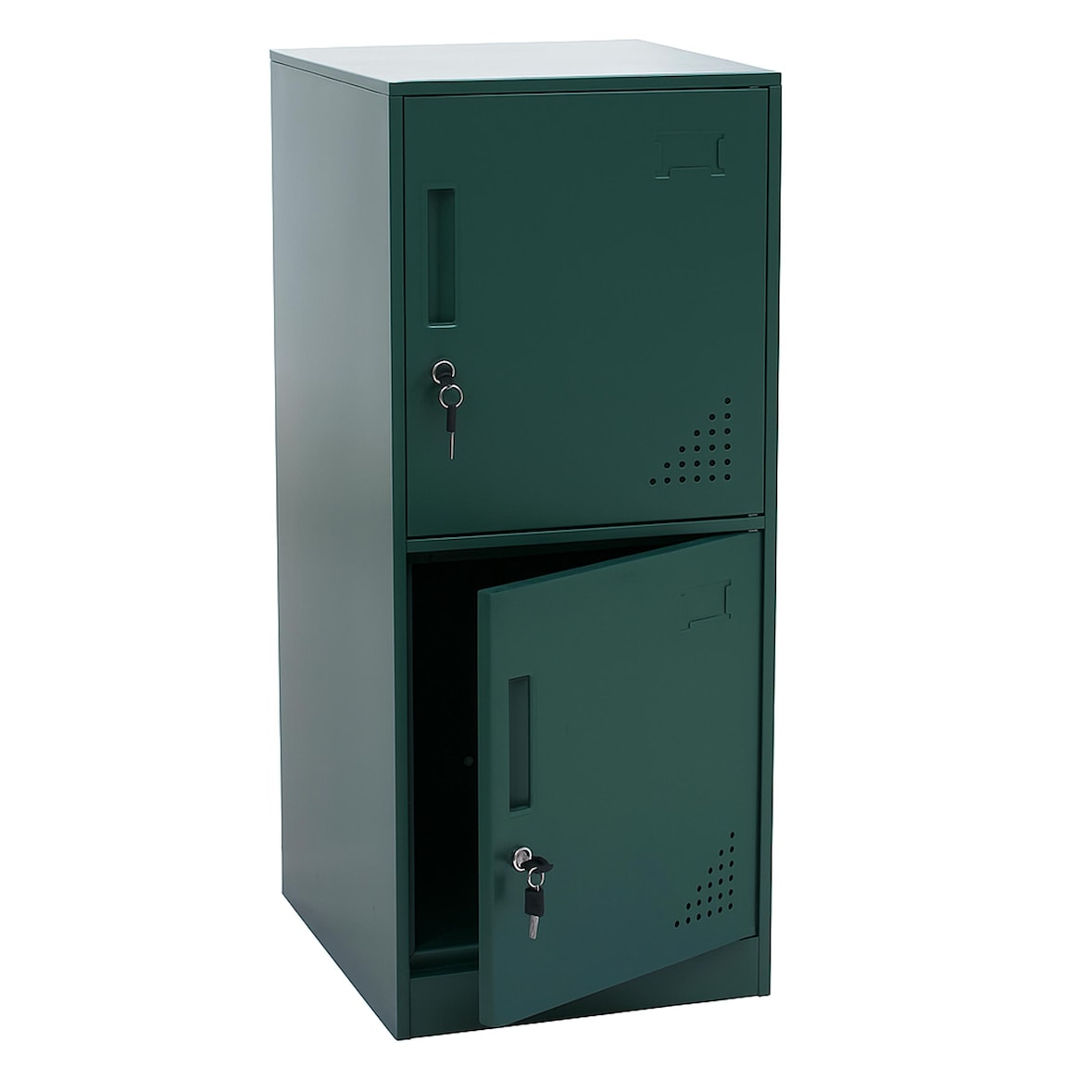 Spind HWC-P63, Schließfach Wertfachschrank Schließfachschrank 2 Türen, 90x38x45cm Stahl ~ grün