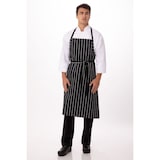 thumbnail of Chef Works® Basic ENGLISH CHEF Latzschürze,  Schwarz-Weiß-gestreift