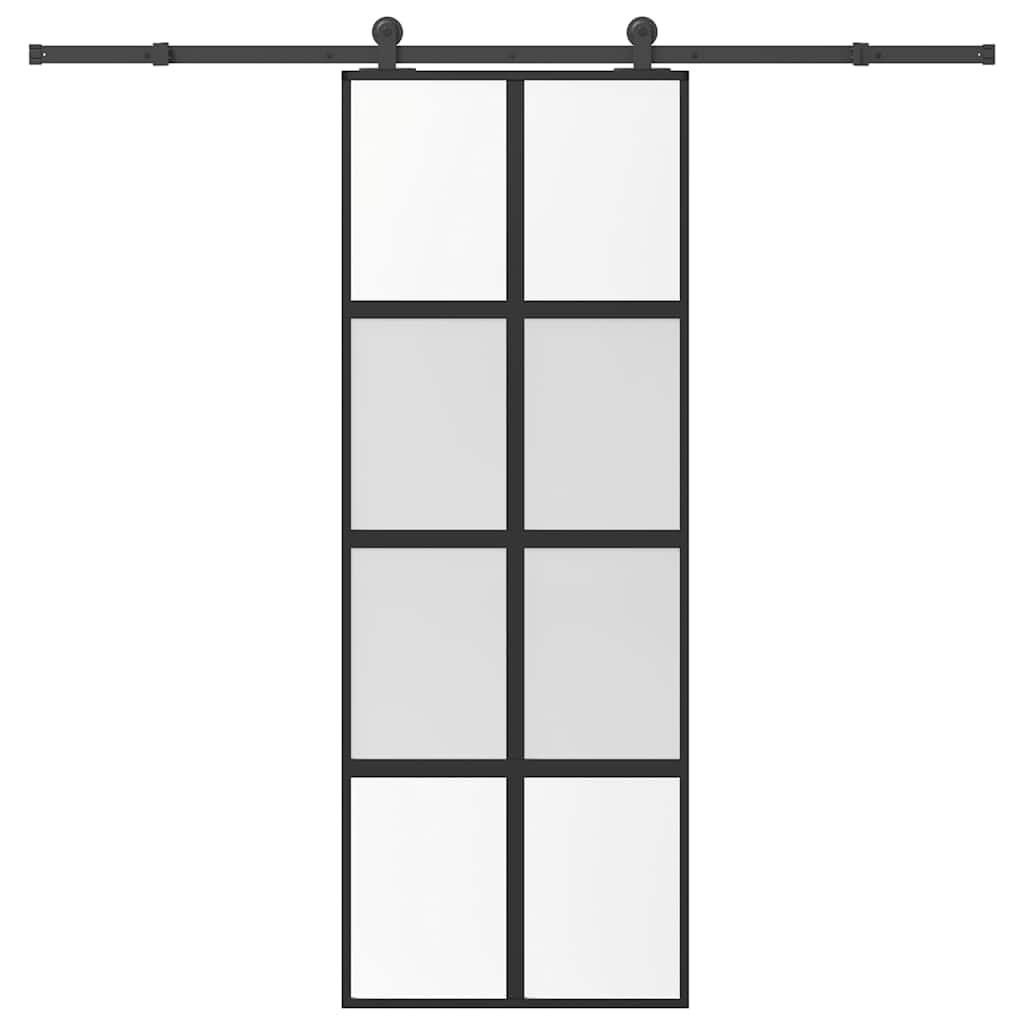 vidaXL Schiebetür mit Beschlag 76x205 cm Hartglas & Aluminium