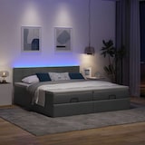 thumbnail of vidaXL Ottoman-Bett mit Matratzen & LEDs Dunkelgrau 180x200 cm Stoff