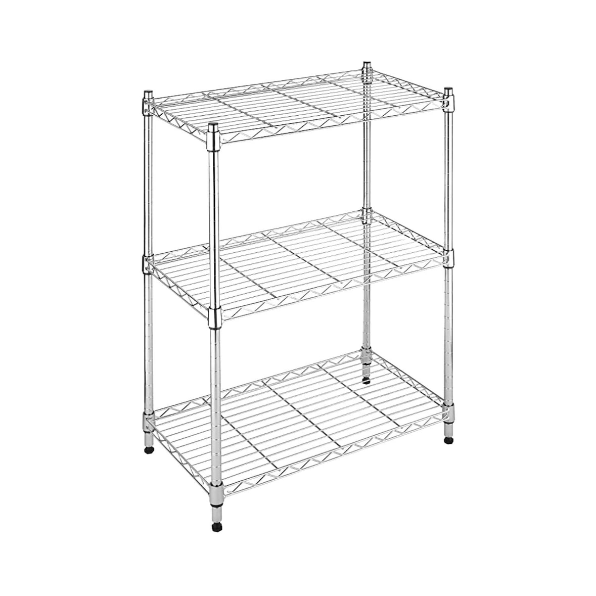Scaffalatura a 3 Livelli 75kg 60x35x76cm Argento Thinia Home