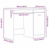 thumbnail of vidaXL Schreibtisch mit Speicher Schwarz Eichen-Optik 100 x 50 x 76 cm
